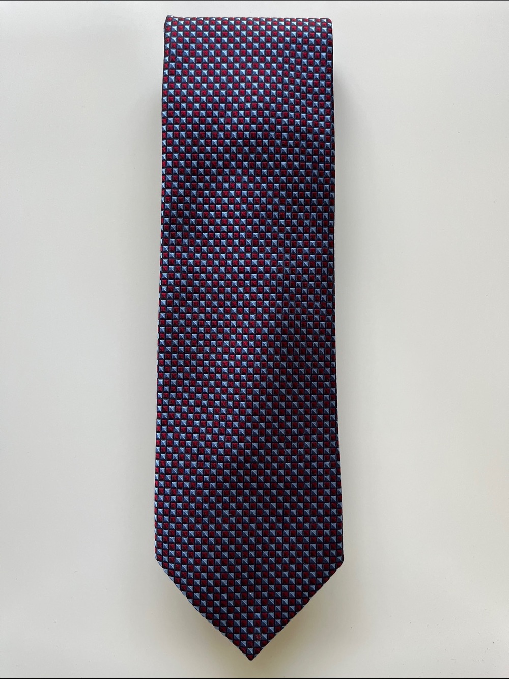 Jos.A.Bank Signature Collection,Men’s square blue and red patterned silk tie